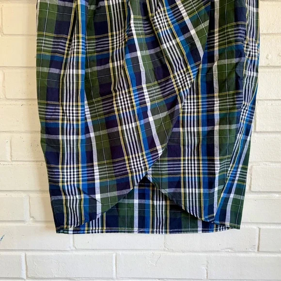 Gianni Bini Asymmetrical Plaid Midi Skirt in Blue & Green, SZ M NWOT - Picture 5 of 9